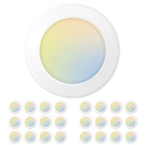 lot 25667 image: Amico 24 Pack 56 Inch LED Disk Lights, Dimmable Flush Mount Ceiling Downlight, 2700K3000K4000K5000K6000K Selectable, 12W Eqv 110W, 1050LM, Retrofit Surface Mount Ceiling Downlight, ETL&FCC
