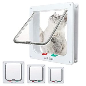 lot 25721 image: EGETOTA Cat Door Flap Extra Large (Outer Size 11 x 9.8), 4 Way Locking for Interior Exterior Doors, Weatherproof Pet Door for Cats Doggie Kitties & Kittens, Easy Installation