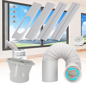 lot 25724 image: Kerykwan Portable Air Conditioner Window Vent Kit with 5.1� Exhaust Hose Adjustable Portable AC Window Kit for Ducting Universal AC Seal Panel (Panel SetExhaust Hose (Panel SetHose(5.159))