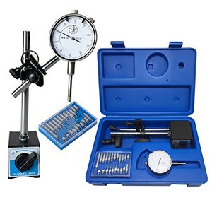 lot 25731 image: TR TOOLROCK Professional 0-1.0 Dial Indicator with Magnetic Base Holder & Point Precision Inspection Set Tester Gage Gauge Fine Adjustable Long Arm 0.001 Precision