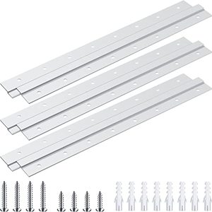 lot 25736 image: French Cleat Picture Hanger Kit Heavy Duty Mirror Wall Mounting Brackets Z Clip Mirror Hanging Hardware Aluminum Hanger Supports (6 Pcs,16 Inch)