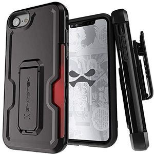 lot 25742 image: Ghostek Iron Armor Belt Clip iPhone SE (2020) Case with Holster, Card Holder and Stand Protective Full Body Cover with Heavy Duty Protection Slim Matte Design iPhone SE (2020) (4.7) (Matte Black)