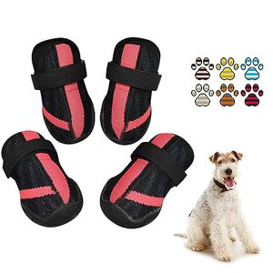 lot 25749 image: XSY&G Dog Shoes,Mesh Breathable Dog Boots for Walking Running Hiking,Soft Non-Slip Rugged Rubber Sole Dog Booties with Adjustable Straps 4Pcs,Black-Size5