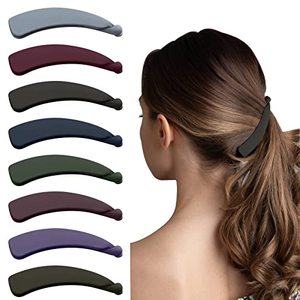 lot 25753 image: 8Pcs Banana Hair Clips for Women Thin Hair,Strong Holder 4.3 Large Cute Ponytail Matte Banana Clip Hairs for Fine Hair,No Slip Girl Ladies Beauty Clamp Clasp Clip Xmas New Year Gift Stocking Stuffers