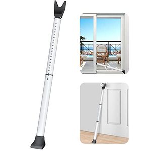 lot 25755 image: AceMining Upgraded Door Security Bar & Sliding Patio Bar, Heavy Duty Stoppers Adjustable Jammer for Home, Apartment, Travel (1 Pack,White)