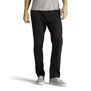 lot 25779 image: Lee Mens Extreme Motion Flat Front Slim Straight Pant Black 32W x 30L