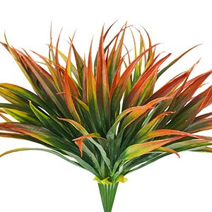lot 25785 image: Phliofd 6Pcs Artificial Grass Fake Plants 17.3in Outdoor Plastic Plants UV Resistant Greenery Fake Grass for Home Window Garden Office Patio Hanging Planter Pathway Front Porch Dcor Red