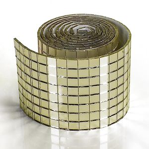lot 25796 image: LONGKING 1888 Pieces Self-Adhesive Mirror Tiles, Square Mirror Stickers Mosaic Tiles, Glass DIY Craft Decoration, Disco Ball Tiles (Gold)