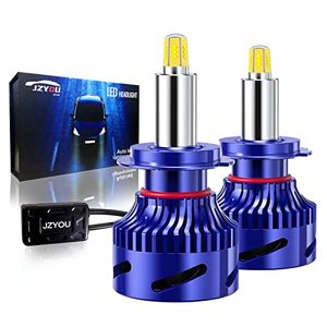 lot 25837 image: JZYOU H7 LED Headlight Bulb, 360 Degree Super Bright LED Bulb, 80W 20000 Lumen LED Bulb for High and Low beam 6500K Cool White IP68 Waterproof