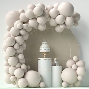 lot 25840 image: White Sand Balloons 84 pcs Sand White Balloons Garland Arch Kit 5 inch 12 inch 18 inch Nude Latex Balloons Happy Birthday Balloons Baby Shower Decorations Wedding Balloonsquantity unverified 