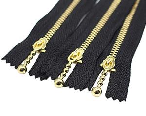 lot 25841 image: YaHoGa 10PCS 14 Inch #3 Gold Metal Zippers Close End Golden Metal Zippers for Sewing Purse Bags Crafts Jackets Dresses Coats (Gold 14)