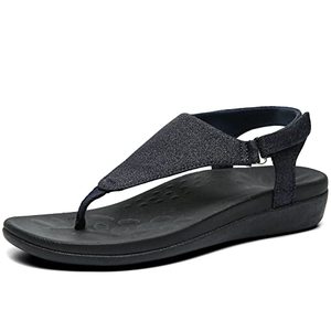 lot 25853 image: UTENAG Womens Arch Support Sandals Orthotic Adjustable Thong Flip Flops Blue Glitter 9