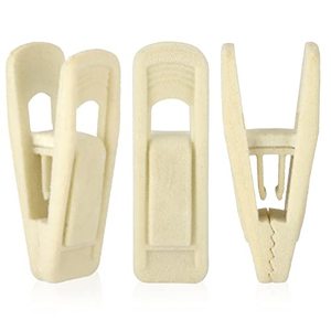 lot 25882 image: Tinfol Velvet Hangers Clips, 24 Pack Beige Pants Velvet Clips, Clothes Hanger Clip, Strong Finger Flocked Clips Perfect for Use with Slim-line Clothes Velvet Hangers