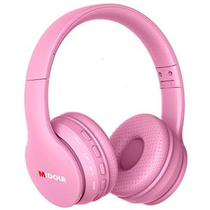 lot 25894 image: MIDOLA Headphones Bluetooth Wireless Kids Volume Limit 85dB 110dB Over Ear Foldable Noise Protection HeadsetWired Inline AUX Cord Mic for Children Boy Girl Travel School Phone Pad Tablet PC Pink
