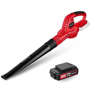 lot 25909 image: AVID POWER Leaf Blower, 20V Cordless Leaf Blower with 2.0Ah Battery and Charger, 140 MPH Electric Leaf Blower Light Duty