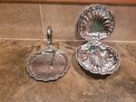 Silver Clam Shell Style Jewelry Holder  Tray w/Hook Included !