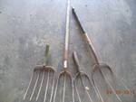 Lot of 4  Vintage Pitchfork Heads- 3 and 4 Prongs