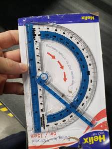 lot 2604 image: Helix Swing Arm Protractor, 180 Degree, 6 Inch, Assorted Colors (60009)