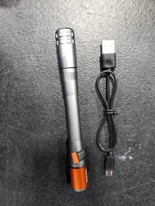 lot 2642 image: NEBO Inspector 500 Pen Light, 500 Lumen LED Rechargeable Pocket Size Pen Flashlight with Steel Pocket Clip, USB Charging Cable, IPX7 Waterproof, and Magnetic Base, Gunmetal Gray