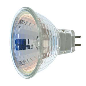 lot 2667 image: Satco S1960 50 Watt MR16 Halogen GX5.3 Base 12 Volt Clear FL 36 Beam Pattern No Harmful Ultraviolet Rays Light Bulb, No Lens (B001EBEKIM) 4pk