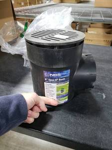 lot 2691 image: NDS Round Grate, Fits Spee-D Catch Basin Drain & 6 in. Drain Pipes & Fittings, 6 in., Black Plastic