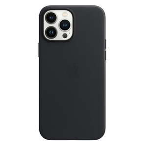 lot 2702 image: Apple - iPhone 13 Pro Max Leather Case with MagSafe - Midnight
