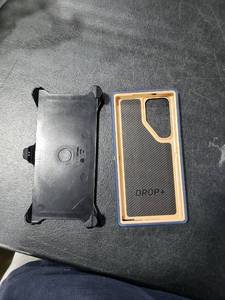 lot 2709 image: OtterBox Galaxy S23 Ultra Defender Series Case - BLUE SUEDE SHOES (Blue), rugged & durable, with port protection, includes holster clip kickstand