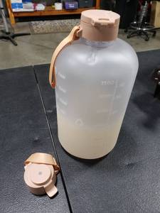 lot 2743 image: AQUAFIT 1 Gallon Water Bottle With Time Marker - 128 oz Water Bottle With Straw - Gym Water Bottle With Strap - Big Water Bottle - Reusable Water Bottles With Straw - Large Water Bottle With Handle
