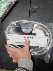 lot 2758 image: GasOne 211350105 4 ft Regulator and Propane Brass Orifice, Steel Braided Hose