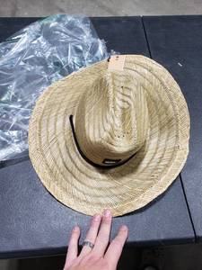 lot 2779 image: Quiksilver mens Pierside Straw Lifeguard Beach Straw Sun Hat, NaturalBlack, Small-Medium US