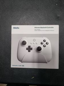 lot 2796 image: 8Bitdo Ultimate Bluetooth Controller with Charging Dock, Wireless Pro Controller with Hall Effect Sensing Joystick, Compatible with Switch, Windows and Steam Deck (White)