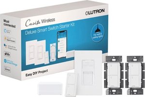 lot 2802 image: Lutron - Caseta Deluxe Smart Switch Kit - White