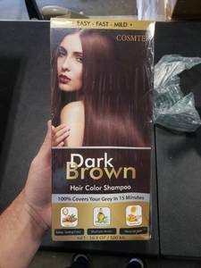 lot 2807 image: COSMTEK Dark Brown Hair Dye Shampoo Permanent for Men&Women,Instant Hair Color Shampoo for Gray Hair Coverage and Beard,3-In-1 Shampoo for Color Treated Hair,Lasts 30 Days500mlAmmonia-FreeNatural herbal Ingredients.