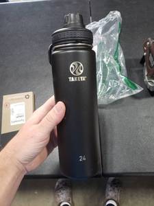lot 2812 image: Takeya Actives Insulated Stainless Steel Water Bottle with Spout Lid, 24 Ounce, Onyx