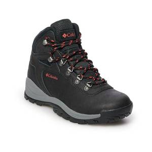lot 2860 image: Columbia Newton Ridge(TM) Plus Wide Waterproof Hiking Boot, Size 8.5 in Blackpoppy Red at Nordstrom