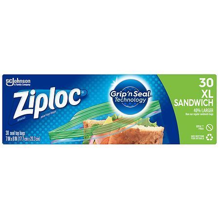 lot 3441 image: Ziploc Sandwich Bags,X-Large 90 ct (B000V9LAXQ)