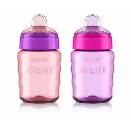 lot 3486 image: Philips Avent My Easy Sippy Cup with Soft Spout and Spill-Proof Design PinkPurple 9oz 2pk SCF55323