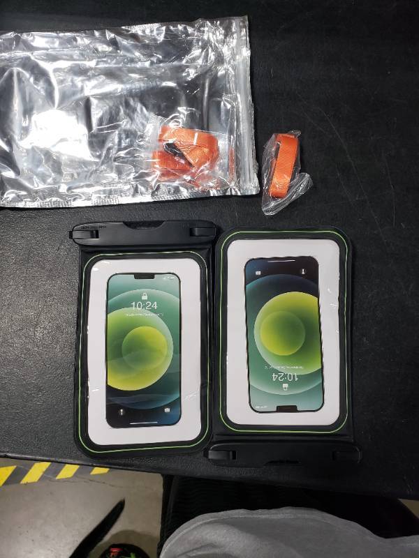 lot 4264 image: SUPFINE 2 Pack Waterproof Phone Pouch Floating, Large Waterproof Cell Phone Case, IPX8 Waterproof Dry Bag with Lanyard for iPhone 14 Pro Max 1312 11 Galaxy S23 Ultra S22 Vacation Swimming- Black