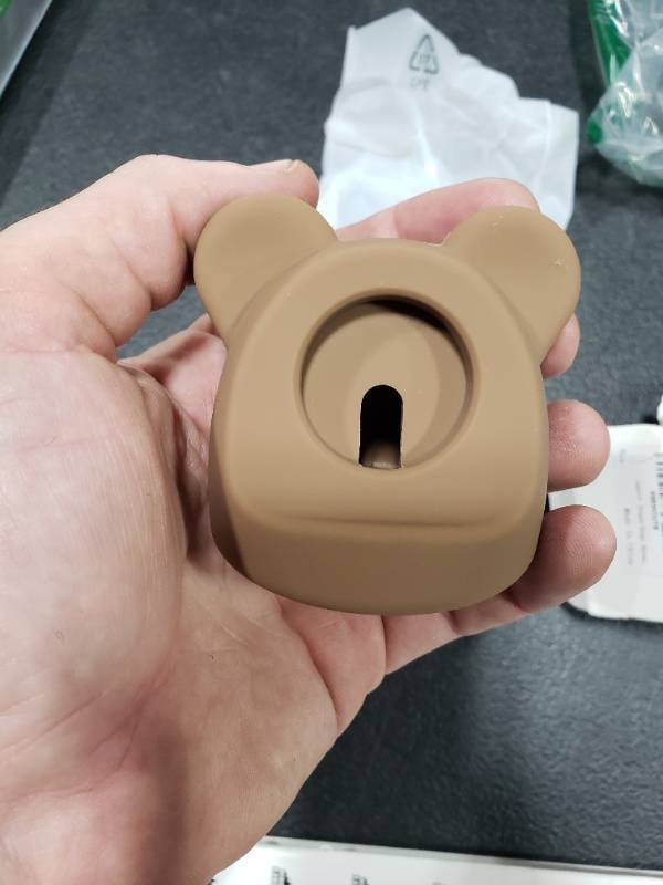 lot 4371 image: AFOOYO Bear Charger Stand Silicone Dock Holder for Apple Watch Series 8UltraSE276SE54321 (49454442414038mm),Bear iWatch Charging Dock,Supports Nightstand Mode,Brown