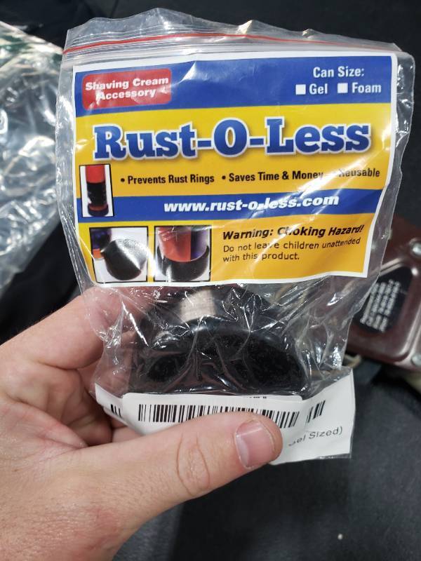 lot 4529 image: Rust O Less Shaving Cream Gel Can Silicone Boot