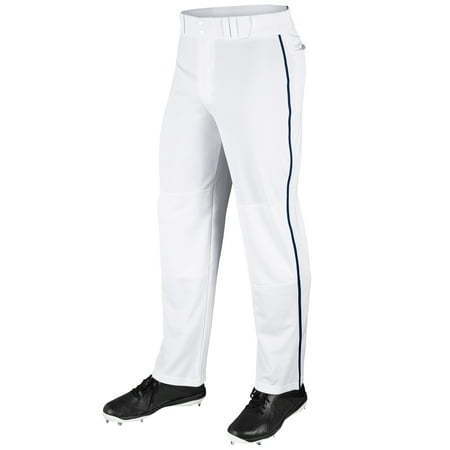lot 5464 image: MVP Open Bottom Baseball Pants with Braid Adult Medium White with Navy Braid