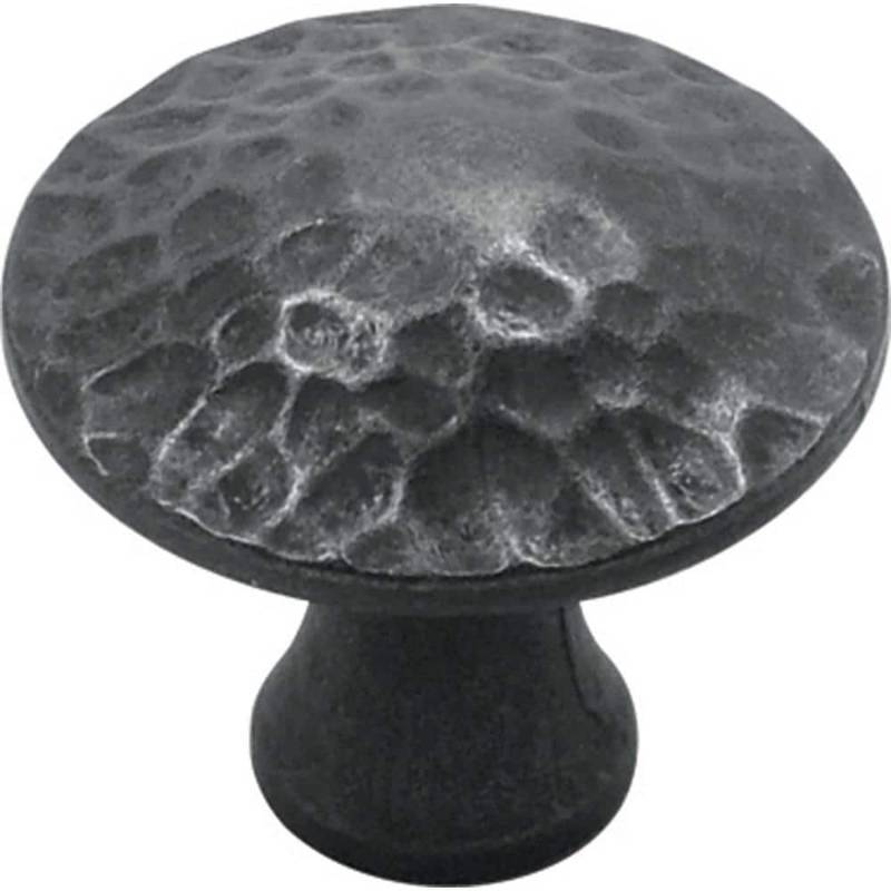 lot 5484 image: Hickory Hardware Craftsman Traditional Round Cabinet Knob 1-14 in. D 1-18 in. Iron Black 1 pk