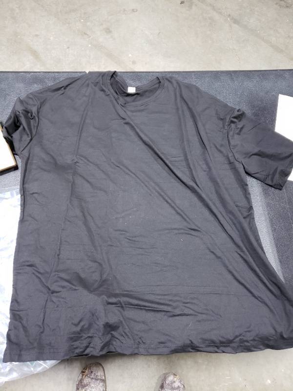 lot 6132 image: JUNING Womens T Shirts Short Sleeve Crewneck Casual Loose Soft Basic Tops Oversized T-Shirts Black XL