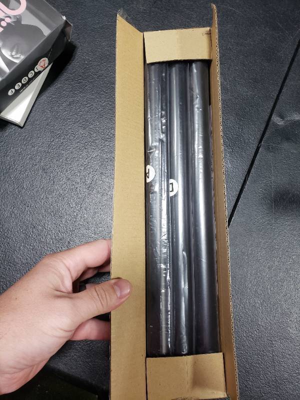 lot 6400 image: Orger Black Matte Crystal Curtain Rod for Window from 30-40 Inches Adjustable Drapery Rod with Diamond Design, Single Window Treatment Rod for Living Room