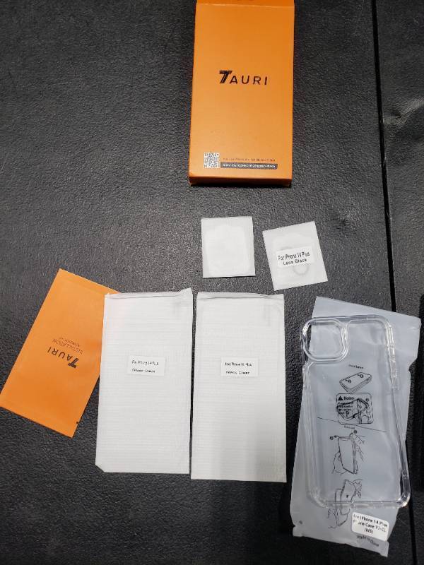 lot 7178 image: Tauri iPhone 14 Plus Clear Case and Screen Protectors