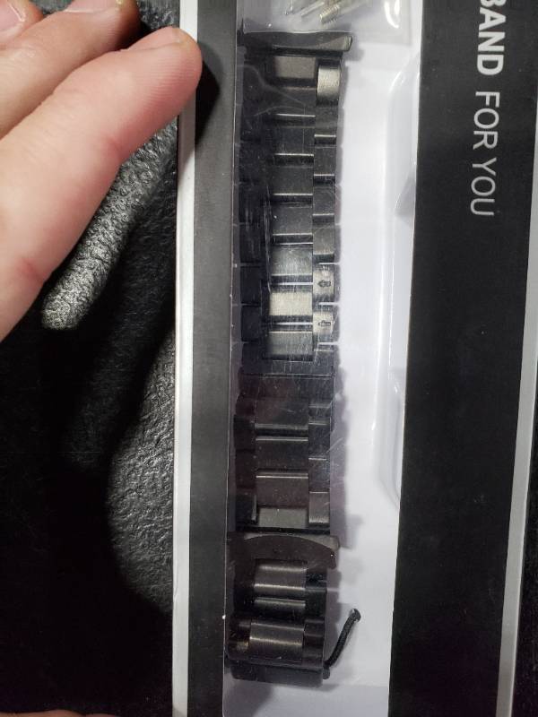 lot 7908 image: Black Metal Smart Watch Band