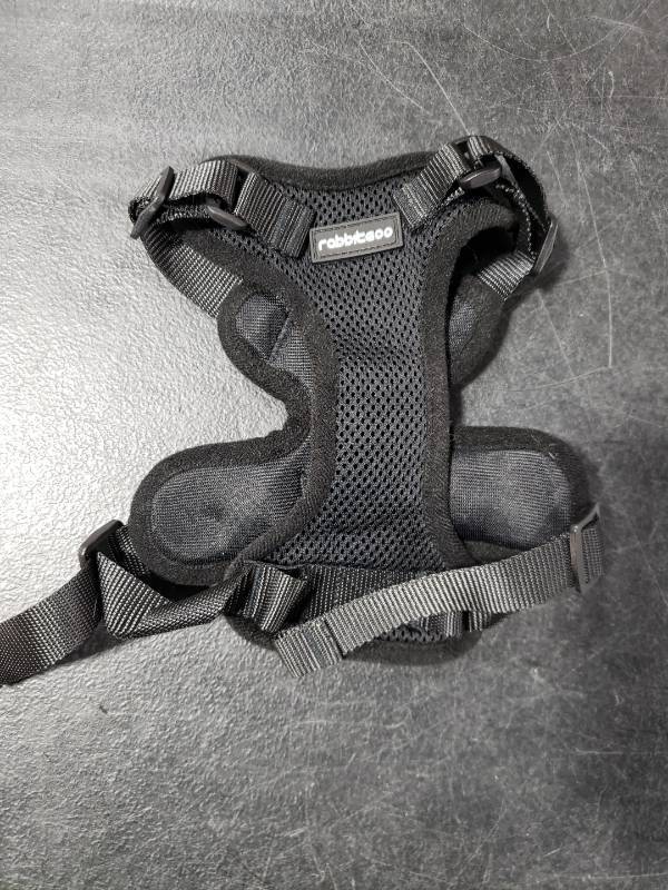 lot 7956 image: rabbitgoo Cat Harness and Leash for Walking, Escape Proof Soft Adjustable Vest Harnesses for Cats, Easy Control Breathable Reflective Strips Jacket, Black, S