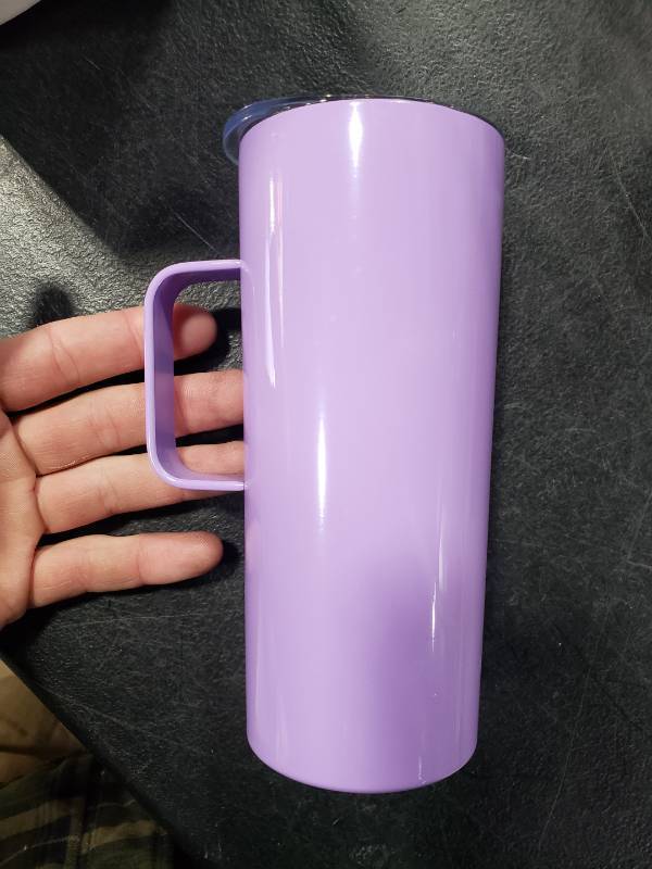 lot 1557 image: BR JUNKER Stainless Steel Coffee Mug Cup with Handle, 17 oz Double Wall Vacuum Insulated Tumbler with Lid Travel Friendly,Purple
