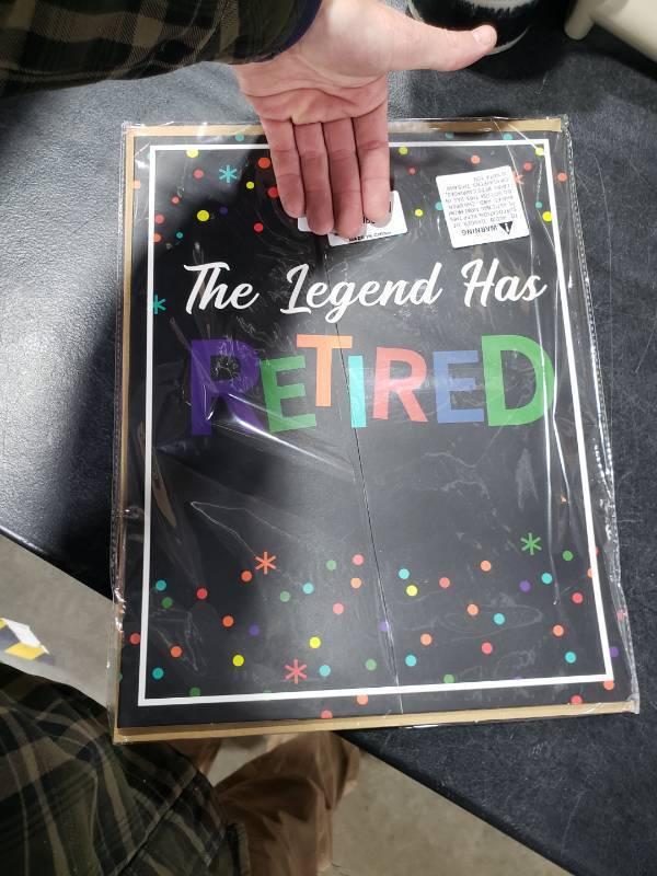 lot 1560 image: Jumbo Retirement Party Decorations Extra Large Greeting Farewell Card Guest Book Big Giant Happy Party Supplies Gifts for Women Men Huge The Legend Has Retired Card from Coworker Group 14 x 22 Inches