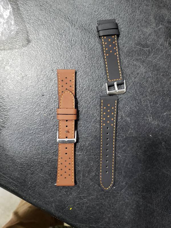 lot 1599 image: Galaxy Watch 46mm Bands, Gear S3 Bands 2 Pack, Compatible with Samsung Gear S3 Frontier  Classic Band, for Galaxy Watch 46mm Band, Width 22mm Leather Smart Straps (BlackBrown)